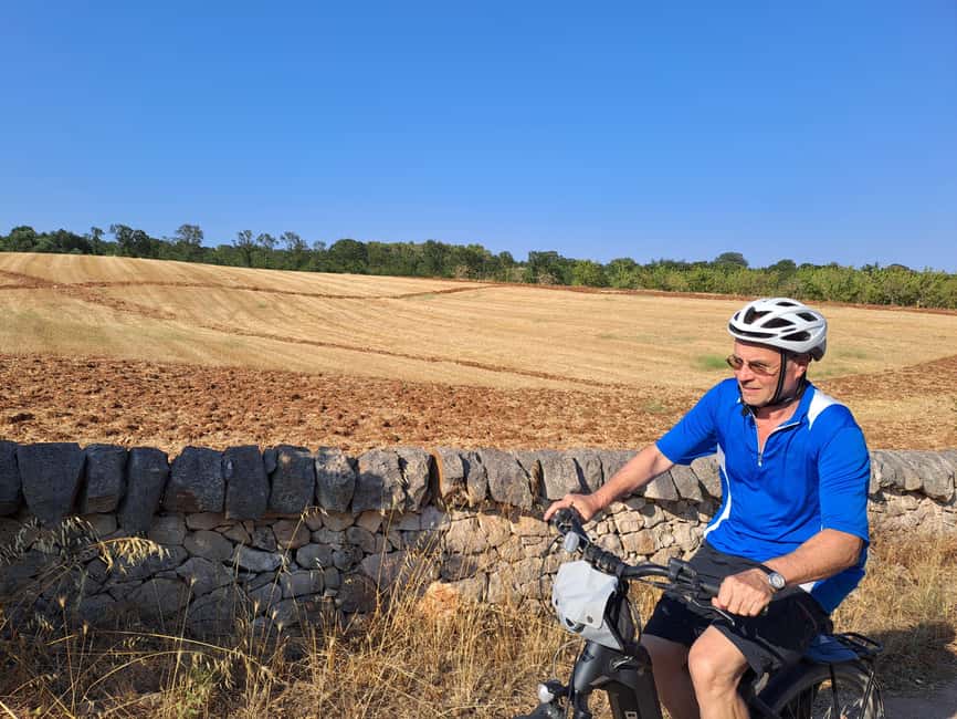 Alberobello: Guided e-bike tour + mill & donkey farm - Optional aperitivo at the mill: what you pay €10 for