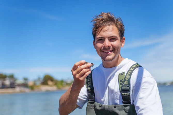 Coffin Bay Oyster Farm Wading Tour & Tasting Experience - Wading to the floating pontoon: seeing oyster farming up close