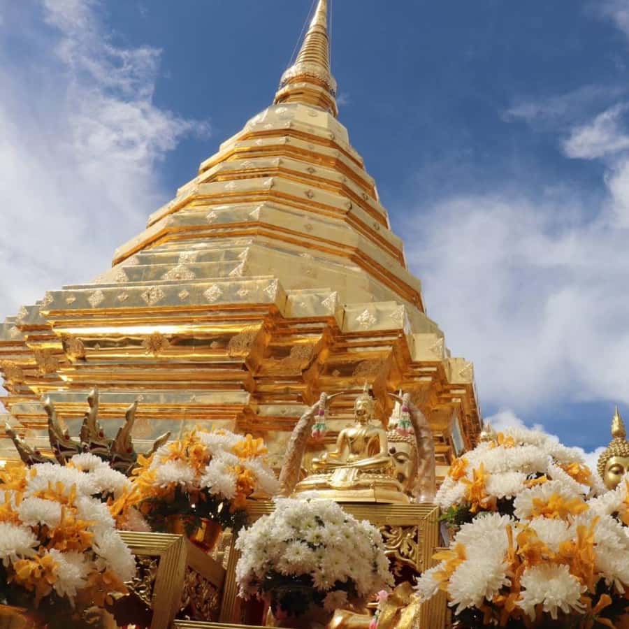 From Chiang Mai: Temples, Sticky Waterfall, and Orchid Farm - Wat Pha Lat in the jungle: Thai-Burmese calm with a magical mood