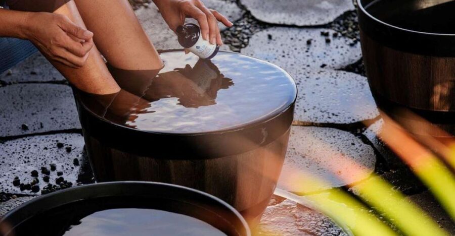 Kona Salt Farm: Deep Ocean Cold Water Mineral Foot Soak - Kona Salt Farm in an oceanview cabana: what the experience feels like