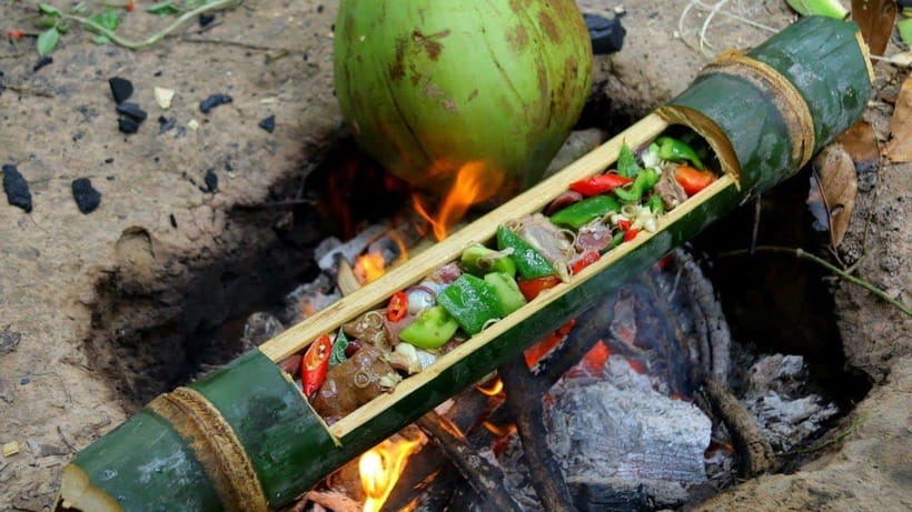 Luang Prabang: Bamboo Forest Cooking-class & Farm Visit - Cutting Bamboo and Making Your Own Utensils