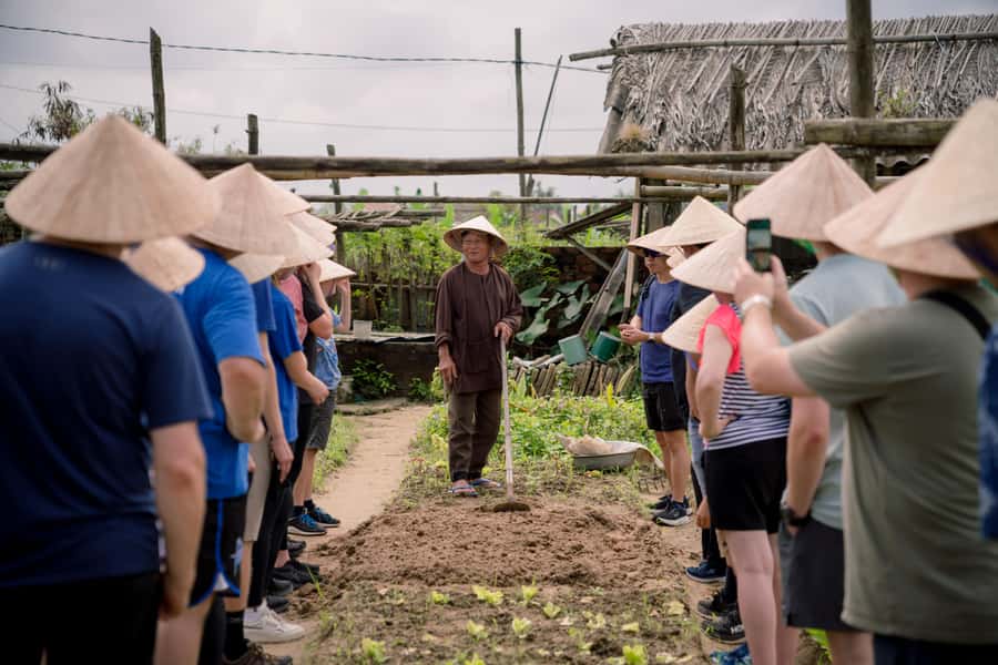 Rural Cycle, Market Tour, Basket Boat & Organic Farm Cooking - The organic farm: where you actually help