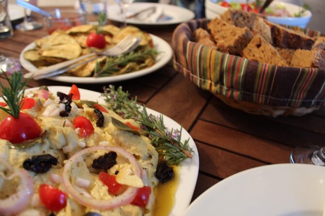Santorini Family Farm Food & Wine Tour with Cooking Class - The menu you’ll cook and eat: from domatokeftedes to tomato marmalade