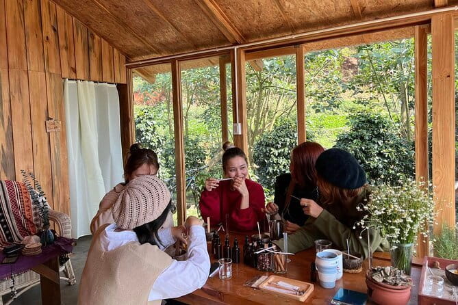 Scented Candle Workshop in Twin Beans Farm Da Lat - Essential oil tasting in the herb garden: how you pick a scent you like